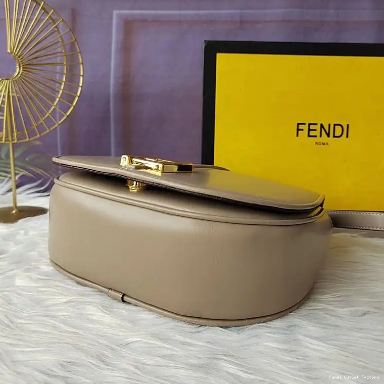 Vintage HOT Medium Calf C'mon In Leather Fendi Bag Grey 0506